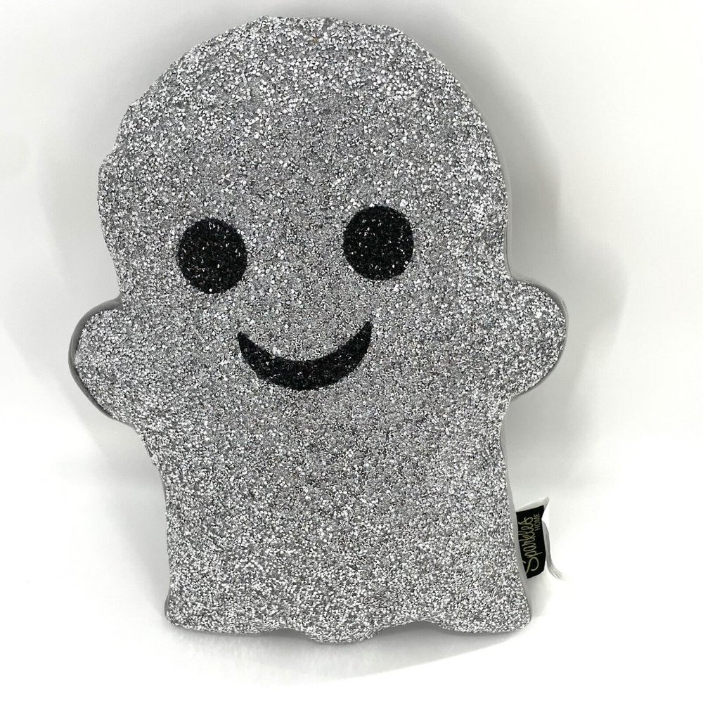 Halloween Ghost Pillow Silver Glitter Sparkles Home Rhinestone‎ Tik Tok Decor